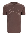 Simms Trout Outline T-Shirt Brown Heather XXL