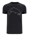 Simms Trout Outline T-Shirt Dark Gunmetal Heather S