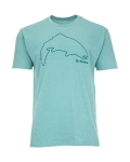 Trout Outline T-Shirt Oil Blue Heather XL